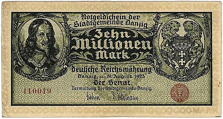 desetimilionová německá bankovka z roku 1923